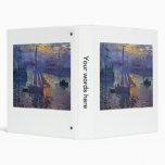 Monet sunrise at sea sailboat painting boating art binders