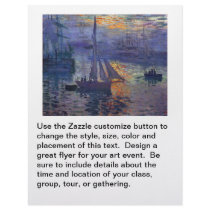 Monet sunrise at sea sailboat painting boating art personalized flyer