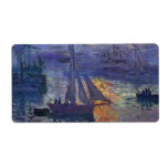 Monet sunrise at sea sailboat painting boating art custom shipping labels