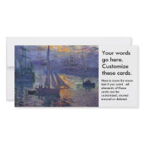 Monet sunrise at sea sailboat painting boating art photo cards