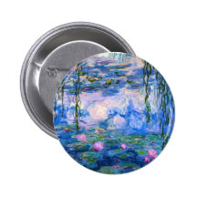 Monet Water Lilies Button