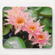 "Monet" Water Lily Cluster Mousepad by CaroleArt "Monet" Water Lily Cluster Mousepad