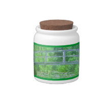 MONET Water Lily Pond Candy Jar Symphony in Green
