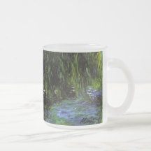 MONET Water Lily Pond frosty mug  WEEPING WILLOWS