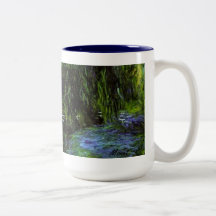 MONET Water Lily Pond Mug WEEPING WILLOWS