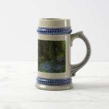 MONET Water Lily Pond Stein WEEPING WILLOWS Mugs