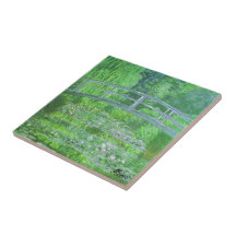 MONET Water Lily Pond Trivet Symphony in Green Ceramic Tile