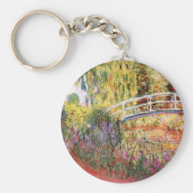 Monet's Bridge and Flowers Key Chains