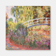 Monet's Bridge and Flowers Magnets