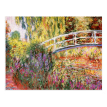 Monet's Bridge and Flowers Postcard