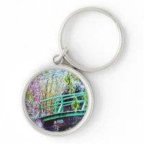 Monet's Bridge with Flowers Key Chain
