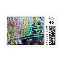 Monet's Bridge with Flowers Postage