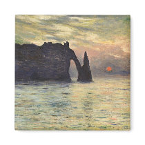 Monet's Cliff, Etretat, Sunset magnets