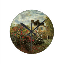 Monet's Garden at Argenteuil by Claude Monet Wall Clocks