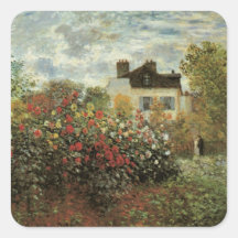 Monet's Garden at Argenteuil by Claude Monet Square Sticker
