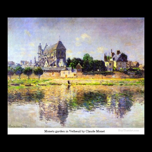 Monets garden in Vetheuil by Claude Monet Print