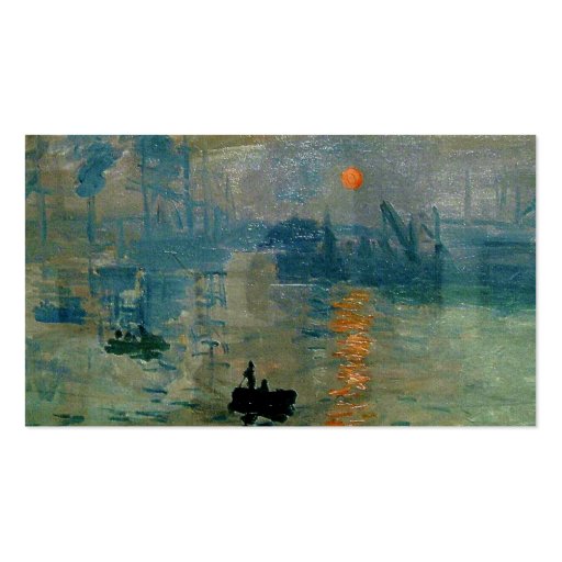 Monet's Impression Sunrise (soleil levant) - 1872 Business Card Template (back side)