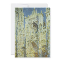 Monet's Rouen Cathedral, West Facade Sunlight invitations by MasterpieceCafe Monet's Rouen Cathedral, West Facade Sunlight invitations