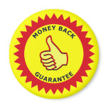 MONEY BACK GUARANTEE BADGE magnets