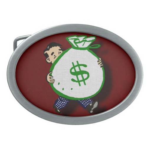 Money Bag Oval Belt Buckle