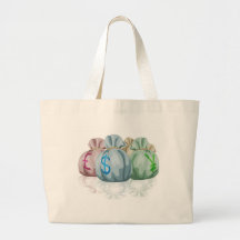 Money bag sacks containing currencies
