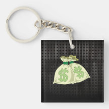 Money Bags; Rugged Square Acrylic Key Chains