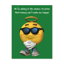 Money Can't Make Me Happy (green) postcards by postcardsfromtheedge Money Can't Make Me Happy (green) postcards