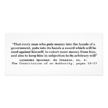 Money Into The Hands Of A Government L Spooner Invite