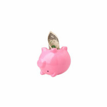 Money out of a piggy bank photo cut out