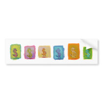 Money wealth abundance economics fun happy art bumper sticker