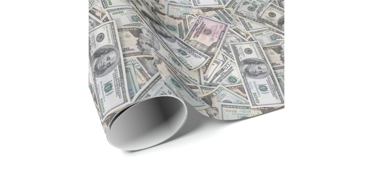 money wrapping paper Zazzle