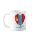 Mongolia Flag Heart mugs