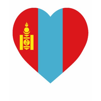 Mongolia Flag Heart Tee Shirts by Vexillophile