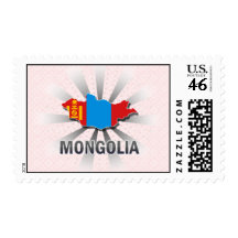 Mongolia Flag Map 2.0 Stamp