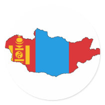 Mongolia flag map stickers