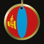 Mongolia Fisheye Flag Ornament