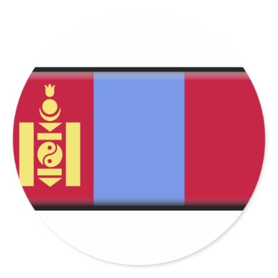 Mongolia Flag Round Stickers by jacinto888