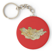Mongolia Map Keychain