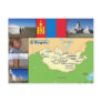 Mongolia map post cards