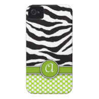 Mongrammed Zebra Print iPhone 4 Case-Mate