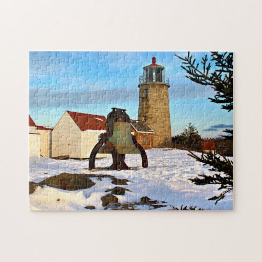 Monhegan Island Lighthouse, Maine Jigsaw Puzzle Zazzle