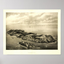 Monhegan Island, Maine 1896 Panaromic View Poster