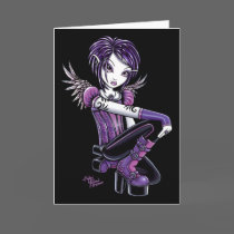 "Monica" Purple Tattoo Angel Card