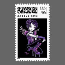 "Monica" Purple Tattoo Angel Postage postage