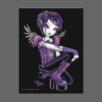 Monica Purple Tattoo Fairy Postcard by mykajelina Monica Purple Tattoo Fairy Postcard