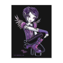purple, fairy, faery, tattoo, fae, faerie, fairies, art, myka, jelina, fantasy, cute, pink, adorable, acrylic, Postcard with custom graphic design