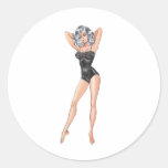 Monica Round Stickers