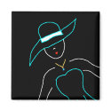 Monique Fashion Plate Folk Art Magnet