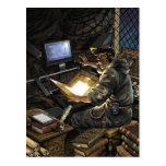 Monk with Book Scanner Postcard