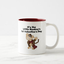 Monkey 1st Valentines Day Tshirts Mugs